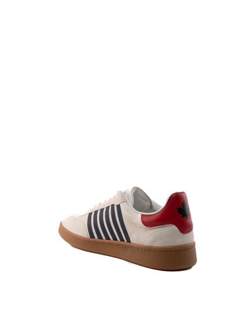 Sneakers Boxer in pelle bianco, blu, rosso DSQUARED2 | SNM0364 14170001M1424